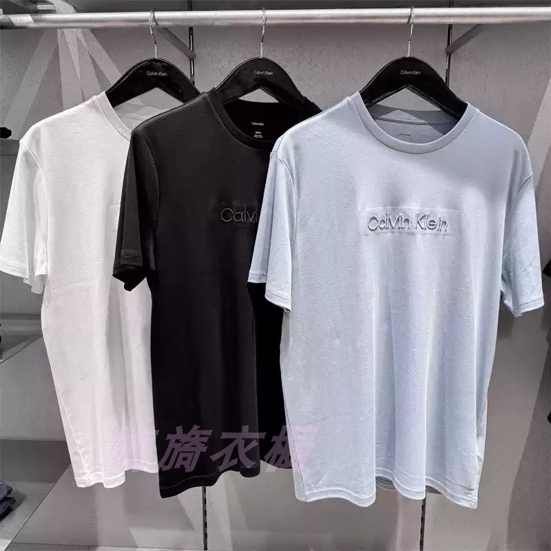 Ck Jeans Summer Men's Pure Cotton Letter Embroidered Solid Color Round Neck Short-Sleeved Top T-Shirt 4Lc253G Ck Jeans Summer Men's Pure Cotton Letter Embroidered Solid Color Round Neck Short-Sleeved Top T-Shirt 4Lc253G