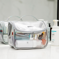 Transparent cosmetic bag female portable portable large capacity girl heart cosmetics storage bag waterproof wash bag waterproof