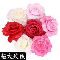 Simulation Queen rose flower head super large fake flower wedding flower wall background wall decoration flower arrangement props DIY flower decoration