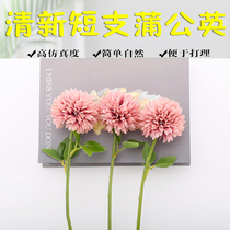 Fake green onion ball hydrangea ping pong chrysanthemum silk flower arrangement living room table decoration short single simulation dandelion