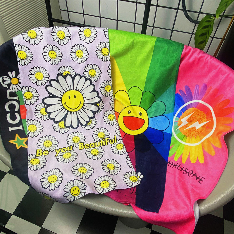 Trendy Brand Towel Bath Towel Daisy G-Dragon Internet Celebrity ins Style Hyuna White Chrysanthemum Lightning Collaboration Fitness Sunflower