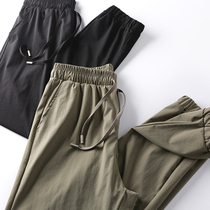 Upper Body Zero Burden Foreign Trade Cut Mark Tail Goods Spring Summer Mens Thread Bunch Foot Tightness Waist Casual Pants