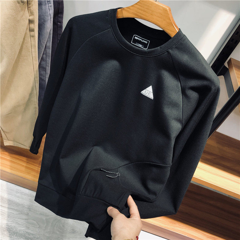 Outdoor Function Foreign Trade Men's Clothing Factory Cut Tail Goods Autumn Sports Casual Round Neck Pullover Thick Cotton T Jacket Men
