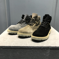 Give Strength Bull Cargo Head Layer Full Cow Leather Hand Grater Crafts Men High Help Autumn Winter Casual Martin Boots Boots