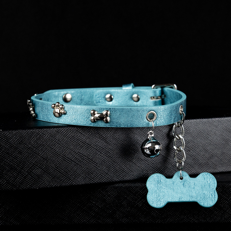 Multicolor Bone-Shaped Bell Accessory Collar for Women, Adjustable Neckband