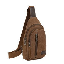 Bag 2019 new mens chest bag canvas bag Shoulder Bag Mens shoulder bag Korean version of small backpack Leisure running bag