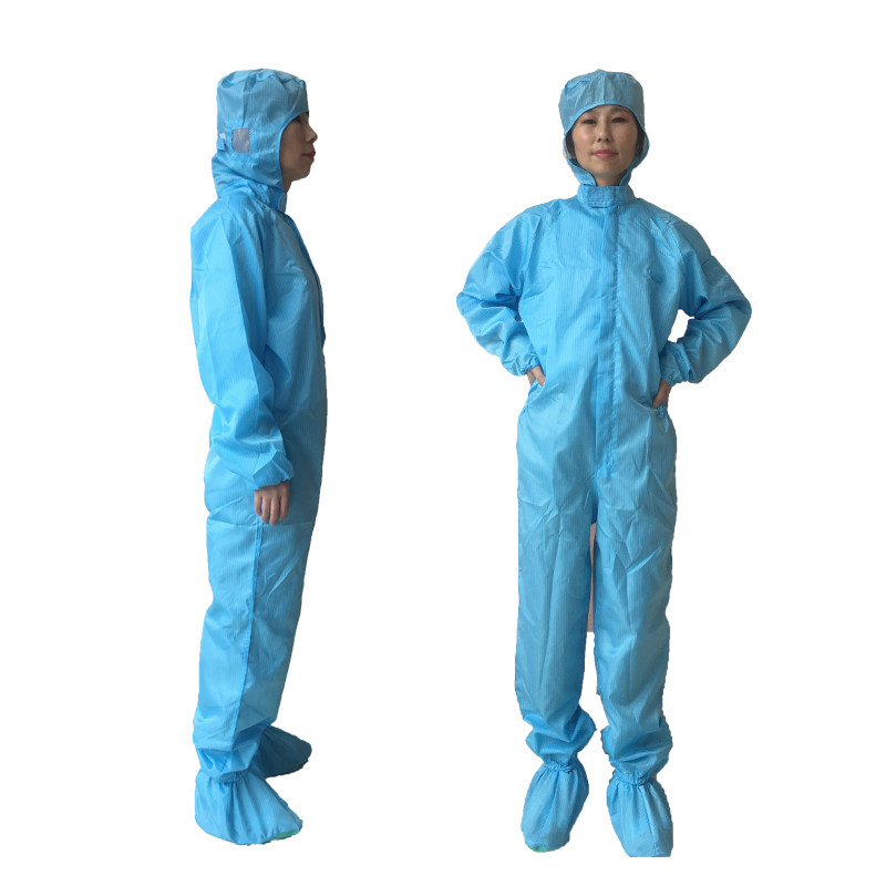 Four conjoined clean sand moxibustion sand therapy acupuncture and moxibustion dust-proof electrostatic work clothes dust-free clothing protective clothing with feet and one-piece cap