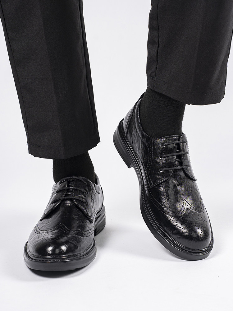 Wide-Foot Extra-Large Men's Shoes, Size 48, Extra Wide, Casual Genuine Leather Business Brogue Leather Shoes, Men's Model 2026 New Style