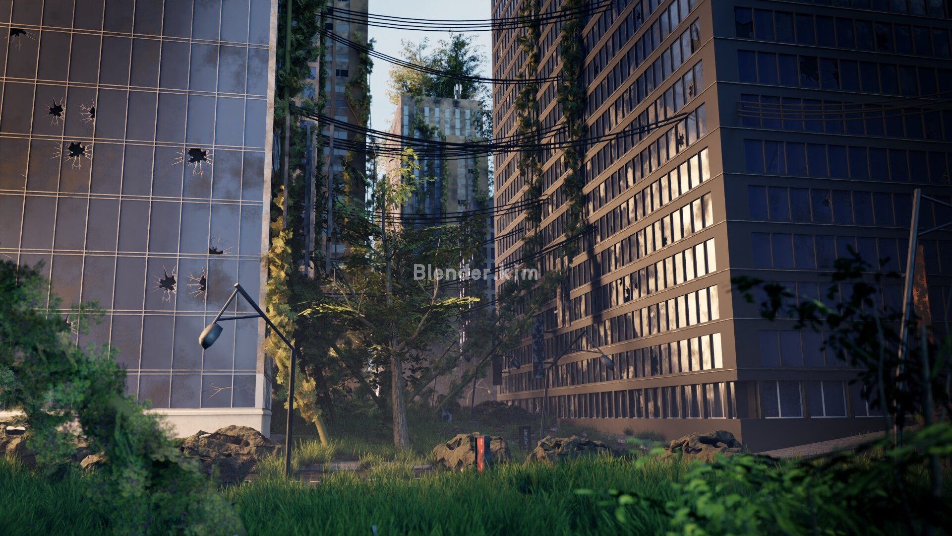 废弃城市几何节点 Abandoned City Generator - Blender预设-魔酷网