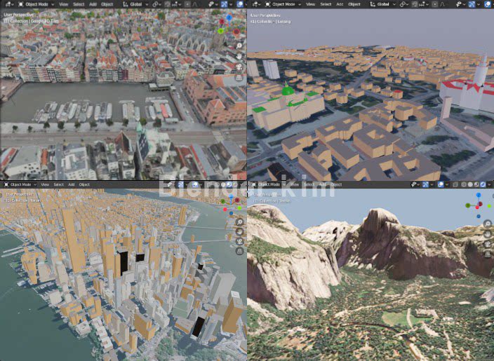 地图地形导入插件 Blosm - Blender插件-魔酷网