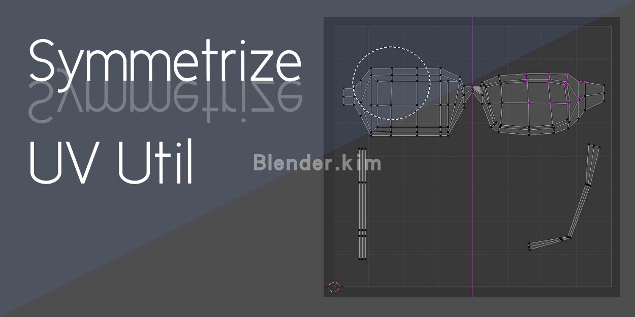 UV对称插件 Symmetrize Uv Util - Blender插件-魔酷网