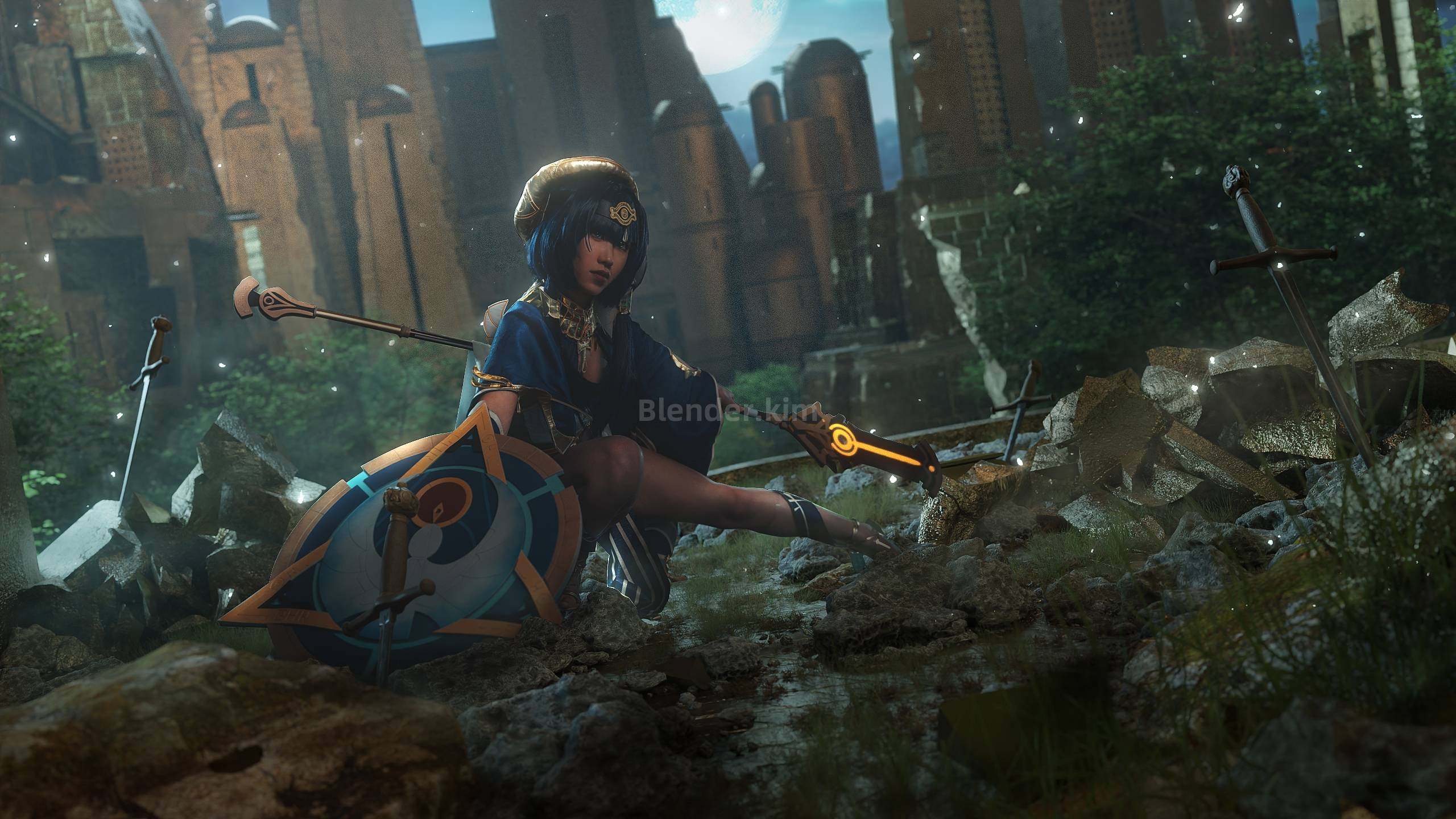 原神坎蒂丝cosplay工程  blender+ps流程-魔酷网