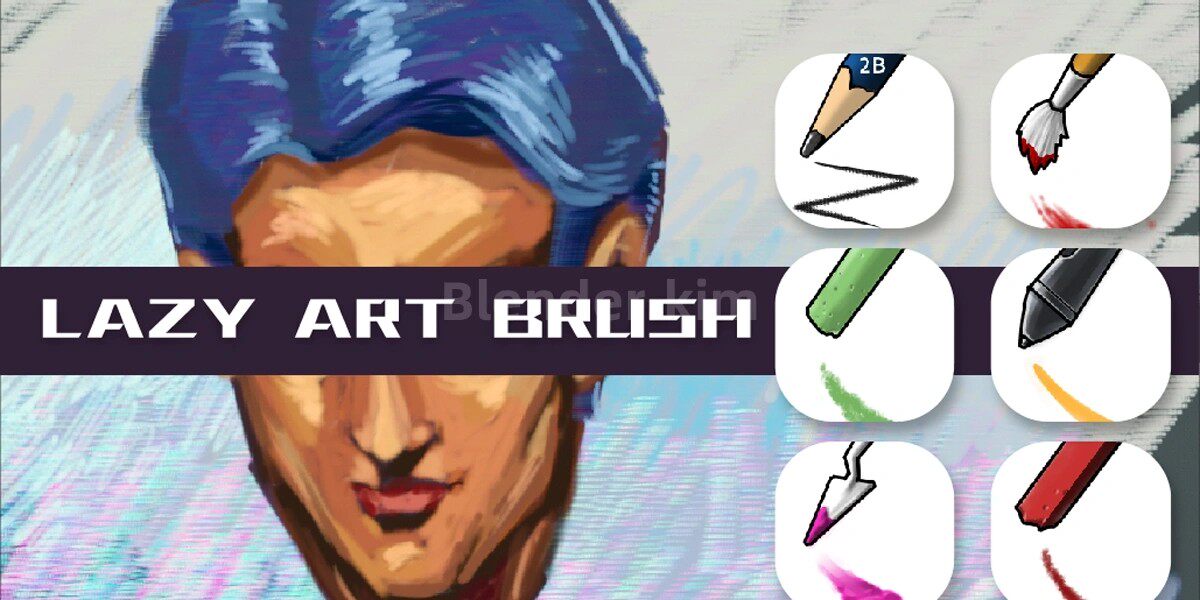 艺术画笔预设 Lazy Art Brush - Blender预设-魔酷网