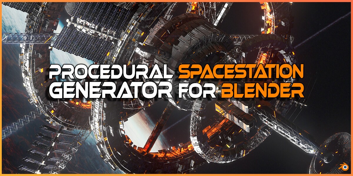 科幻程序空间站预设 Procedural Sci Fi Space Station Generator - Blender预设-魔酷网