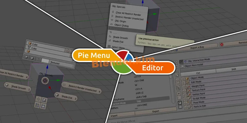 饼图菜单插件 Pie Menu Editor - Blender插件-魔酷网