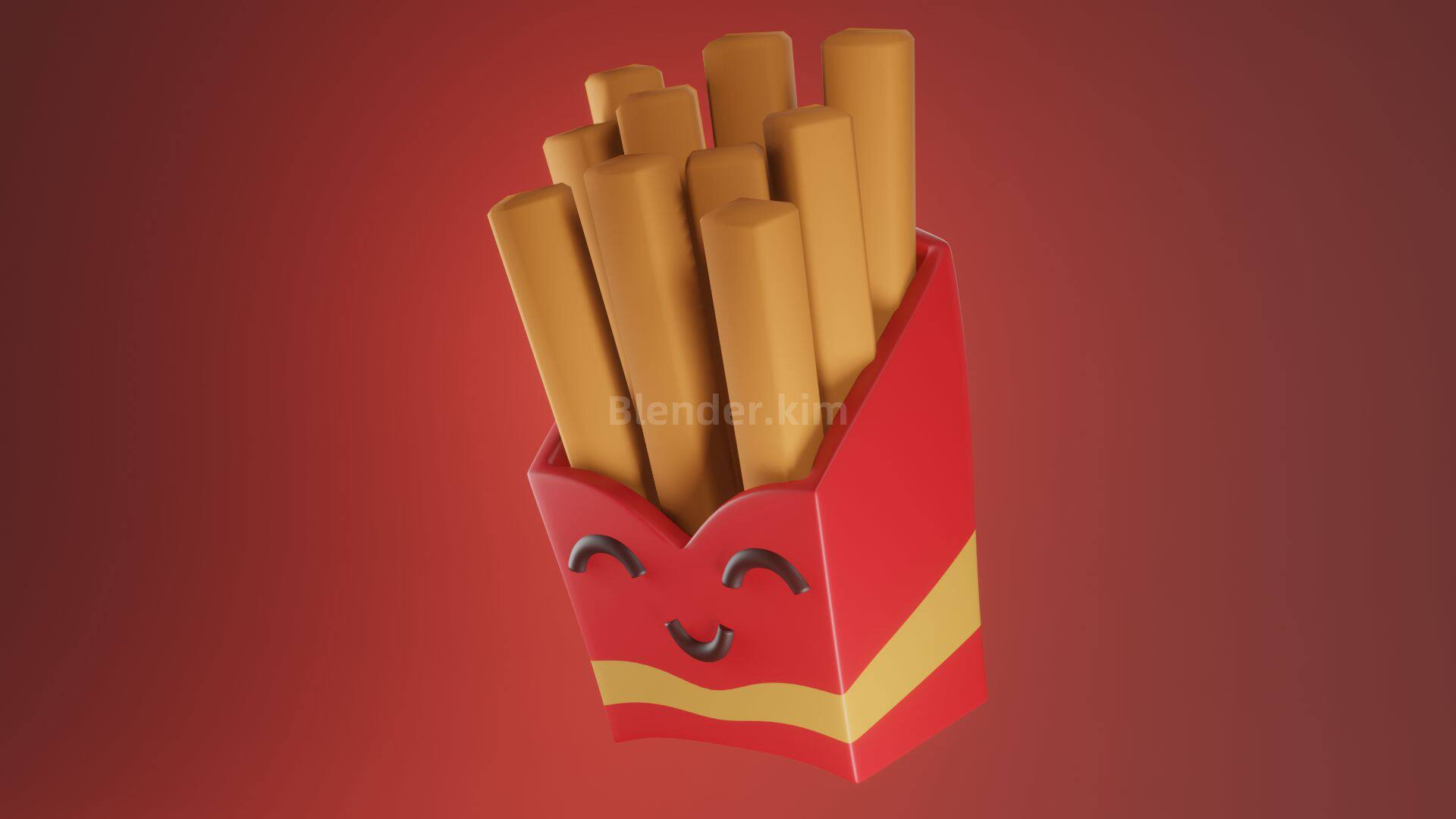 Q版薯条盒子-魔酷网
