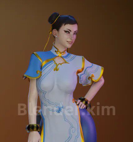 春丽-街头霸王6-带骨骼绑定-四套衣服-魔酷网