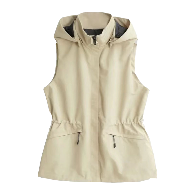 Toray outdoor vest women's detachable hooded waterproof jacket workwear wind vest loose vest versatile jacket