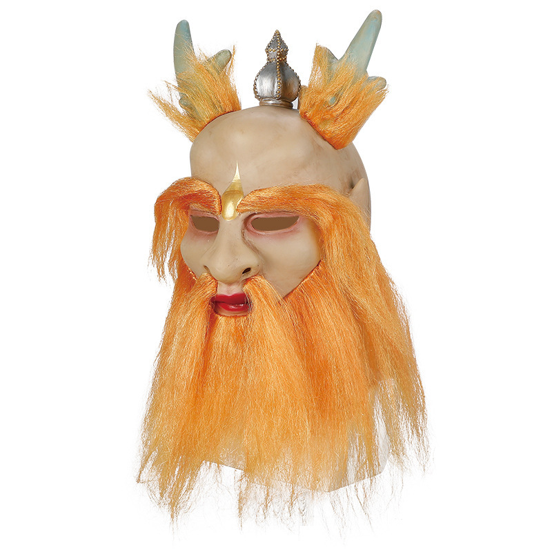 New Journey to the West Classic Character East Sea Dragon King Latex Headgear Halloween Party Dance Cosplay Mask Costume