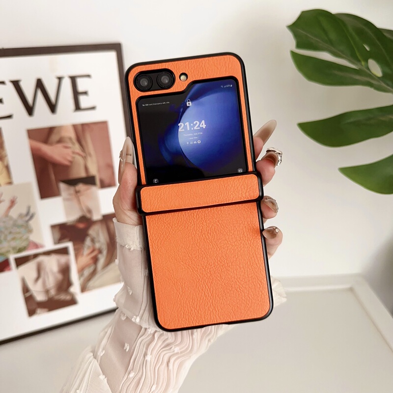 Samsung Z Flip5 Phone Case Zflip 60% off Foldable Screen Zflip3 Leather Case Zflip6 Protective Case Flip Cover for Men and Women