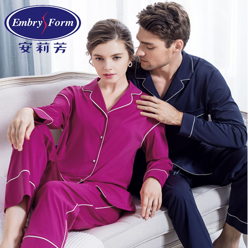 Embry 18 Autumn and Winter Pure Cotton Couple Men's and Women's Home Clothes Set Men's Elm113/ Women's El7801