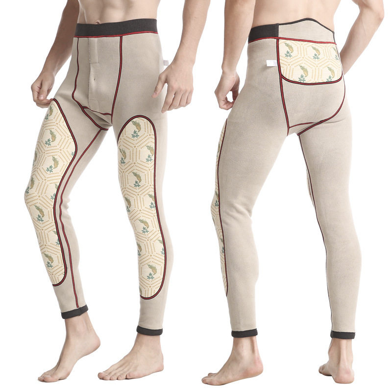 2021 self heating lamb suede warm pants plus suede lengthened kneecap sanitary pants winter men beating bottom high waist sweater pants