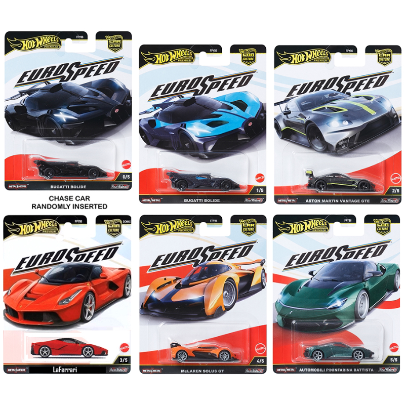 Hot Wheels Car Culture European Speed Ferrari Laferrari Bugatti Flying Fireball Car Model