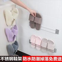 Wall suction door rear 304 stainless steel hanging dormitory bathroom Slipper rack corner nail adhesive wall mounted