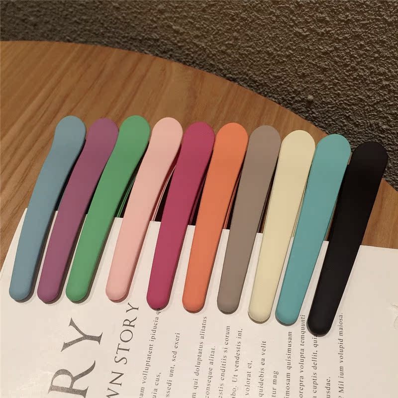 Macarons lớn ins gió mờ cao su bên clip màu bangs clip trang điểm mỏ vịt clip kẹp tóc phụ kiện tóc Hàn Quốc - Phụ kiện tóc dây cột tóc