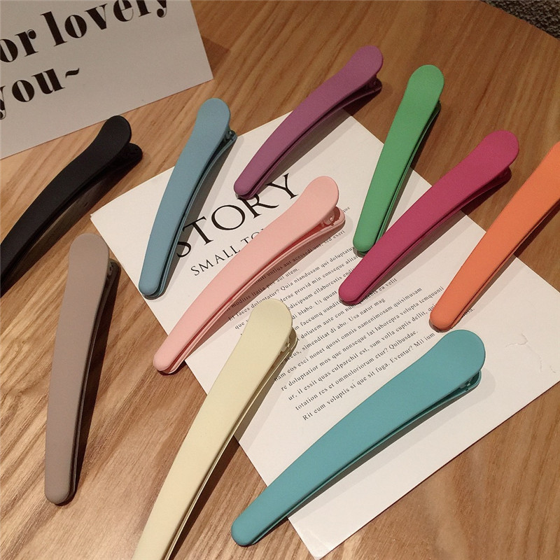 Macarons lớn ins gió mờ cao su bên clip màu bangs clip trang điểm mỏ vịt clip kẹp tóc phụ kiện tóc Hàn Quốc - Phụ kiện tóc dây cột tóc