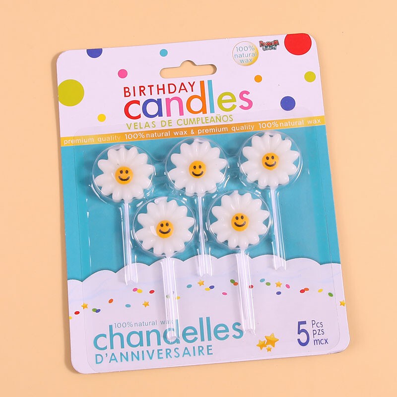 White Petals Chrysanthemum Yellow Smile Smiley Sunflower Candle Kidsren's Sunflower Birthday Party Cake Decoration White Petals Chrysanthemum Yellow Smile Smiley Sunflower Candle Kidsren's Sunflower Birthday Party Cake Decoration