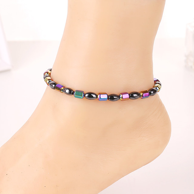 ການຮັກສາສຸຂະພາບແມ່ເຫຼັກ anklet ສະນະແມ່ເຫຼັກສີດໍາ gallstone anklet ສໍາລັບຜູ້ຊາຍແລະແມ່ຍິງຕ້ານການຮັງສີແລະຕ້ານຄວາມເມື່ອຍລ້າຂອງຂໍ້ຕີນຂອງຄູ່ຜົວເມຍເພື່ອຊ່ວຍໃຫ້ນອນ