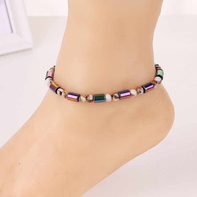 ການຮັກສາສຸຂະພາບແມ່ເຫຼັກ anklet ສະນະແມ່ເຫຼັກສີດໍາ gallstone anklet ສໍາລັບຜູ້ຊາຍແລະແມ່ຍິງຕ້ານການຮັງສີແລະຕ້ານຄວາມເມື່ອຍລ້າຂອງຂໍ້ຕີນຂອງຄູ່ຜົວເມຍເພື່ອຊ່ວຍໃຫ້ນອນ