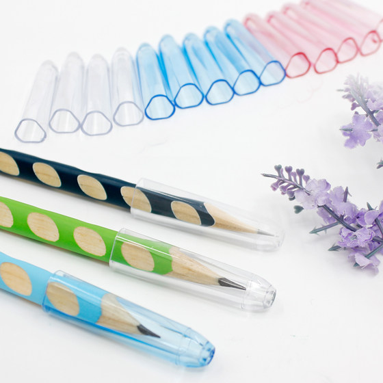 Thin Pencil Cap Large Triangular Pencil Cover Transparent Pen Receiver 322 Lead Protective Cover Extender 0.9cm