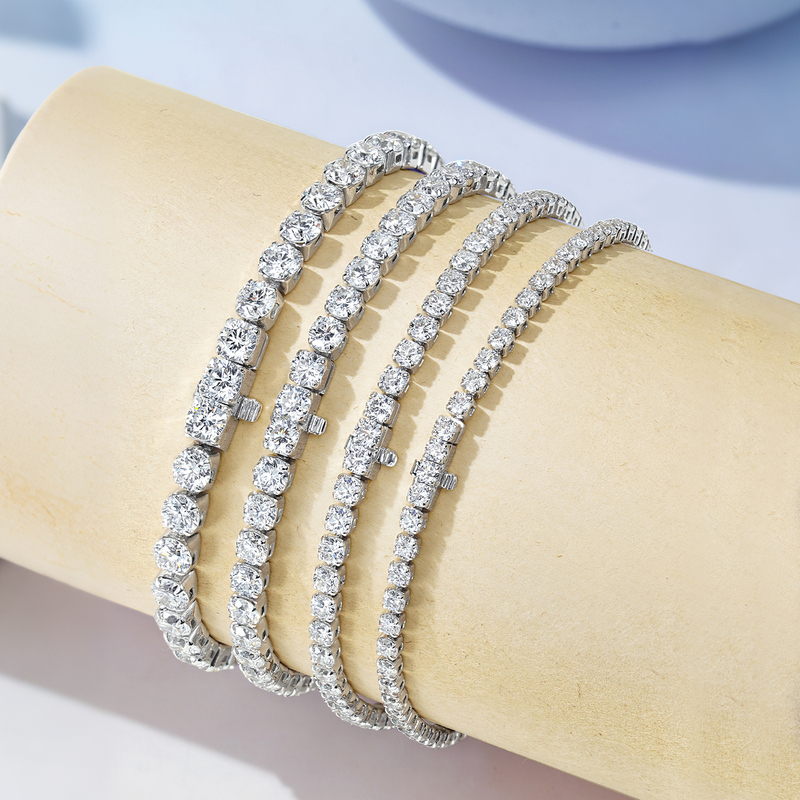Tennis Bracelet 18K Gold Full Diamond Row Full Circle Real Diamond Lab-Grown Diamond Bracelet Lab-Grown Diamond Bracelet
