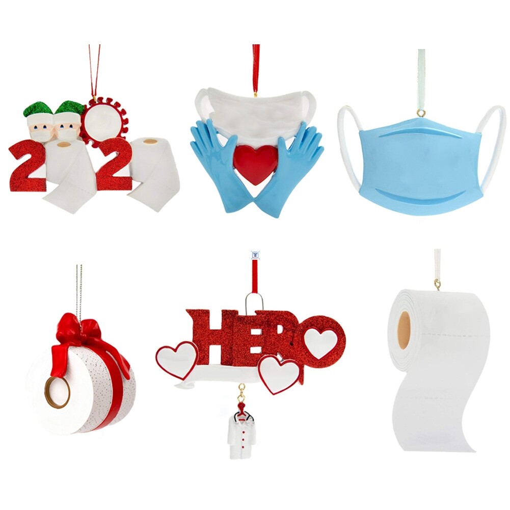 Quarantine Christmas Ornament Santa Claus With Mask
