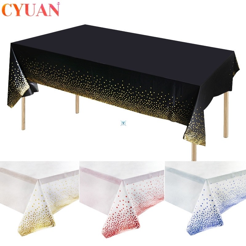 Rose Gold Dot Gilded Tablecloth 137*274cm Disposable Table