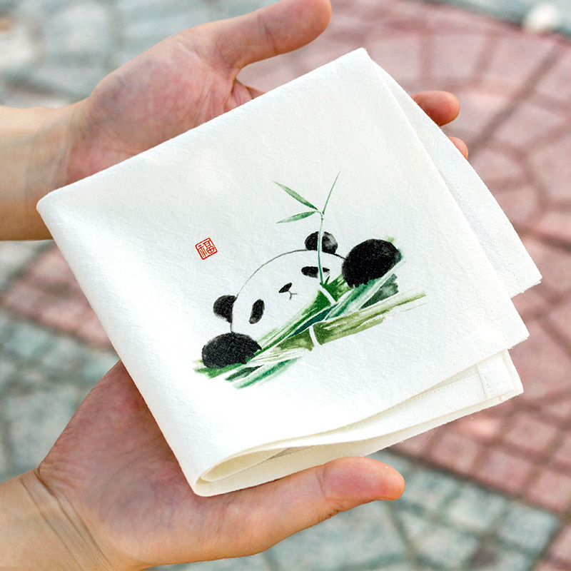 Panda gifts Chinese characteristics gifts for old foreigners studying abroad handkerchief small square towel handkerchief female ancient style