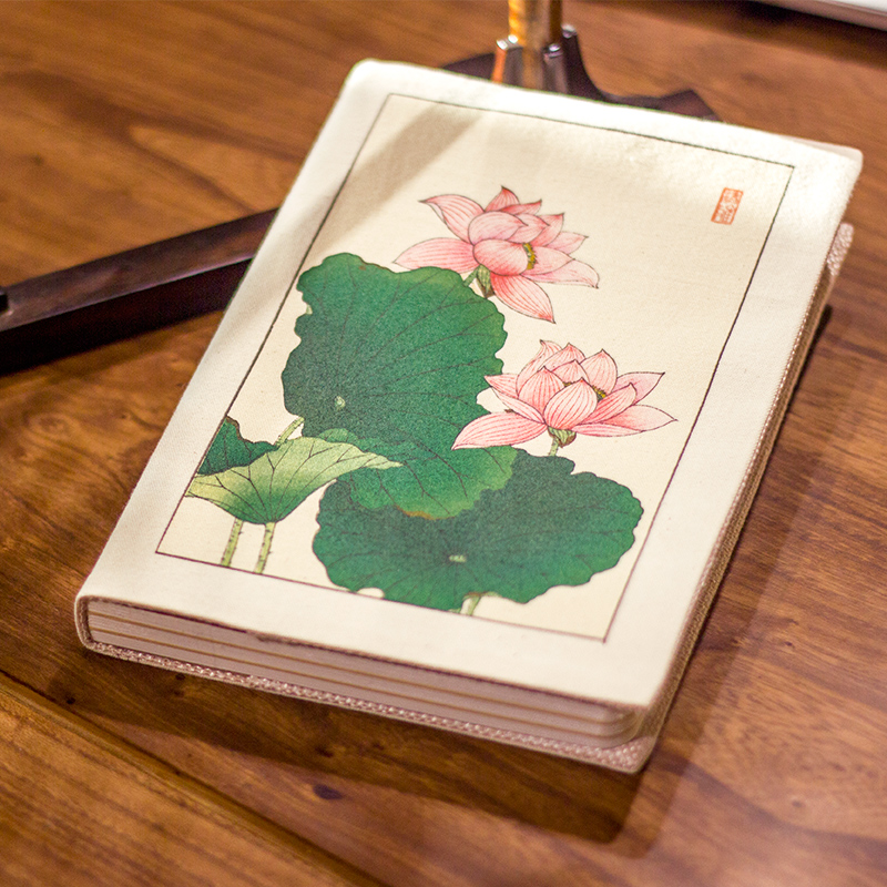 a5 Ancient Wind Hand Tent Ben Hand-drawn Paintbrush Notebook This Blank Pure Cotton Lotus Handbag notepad notepad luxury version gift box dress
