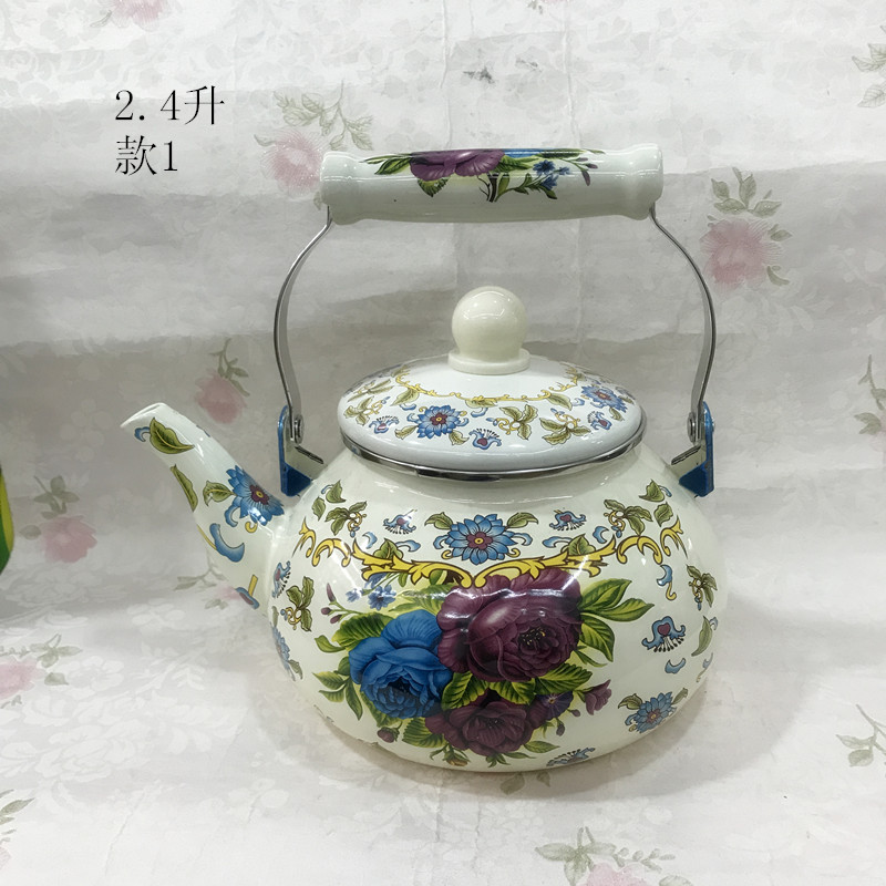 Featured Teapot Hand Colored Drawing enamel Kettle Xinjiang Hotel Milk Teapot Tea Tea-Taobao
