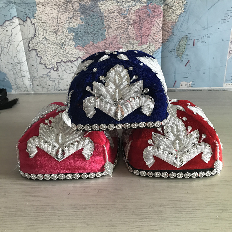 Dance hat Xinjiang Uygur small flower hat stage performance performance adult children's hat head decorated with snow lotus cap-Taobao