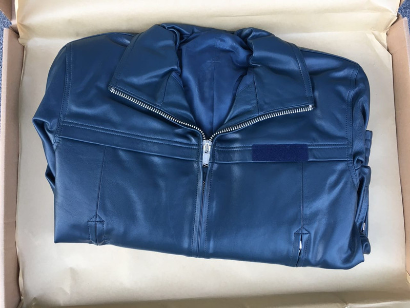 Authentic 02 Spring and Autumn Leather Jacket, Sky Blue Leather Jacket, Jacket-Style Leather Jacket