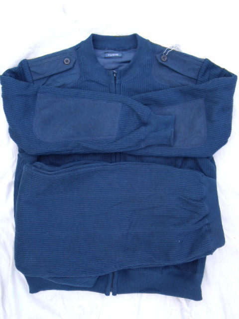 Thickened empty fleece pants blue men's fleece fleece pants suit winter cold zipper pants