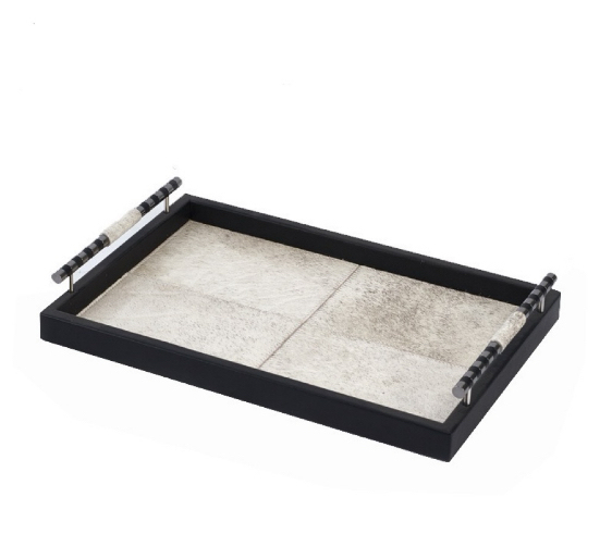 Light Luxury and High-End Leather Horsehair Aromatherapy Tray, Entryway Key Storage, Jewelry Desktop Decoration Storage Tray