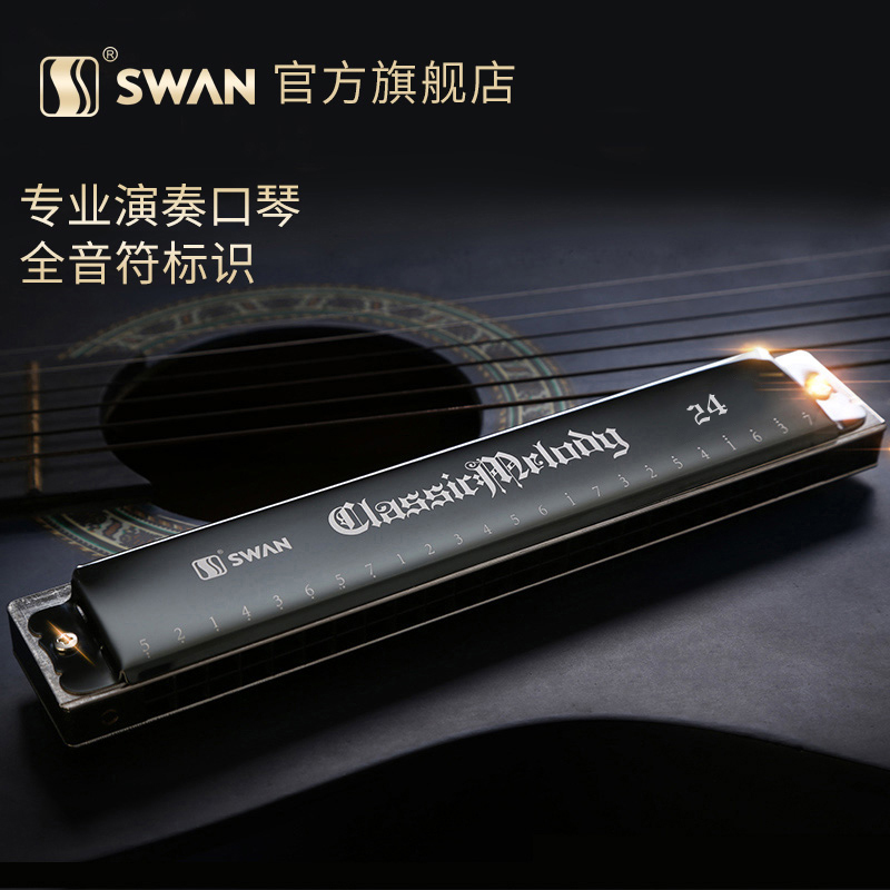 Swan harmonica professional playing class adult beginner students senior 24 hole recovery #C adjustment B tuning D tuning E