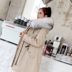 Removable Henning Fur Coat 2019 Winter Pie vượt qua nữ Trong dài Fox tóc Bên Trong đầu gối Coat 