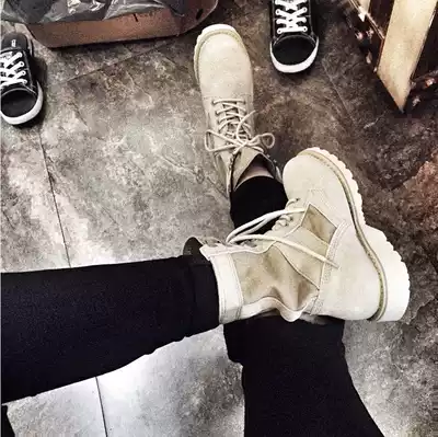 Autumn boots Martin boots men and women boots leather high tube tactical boots outdoor work boots British desert boots