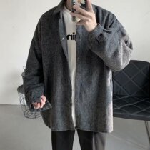 Corduroy coat mens ins Hong Kong style brand loose jacket men and women couples spring casual lapels wear gown