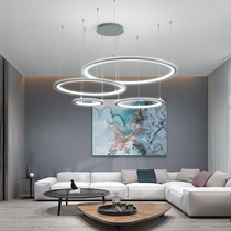 Living room chandelier modern and simple 2021 new living room lamp atmospheric round household shaking sound minimalist dining room lamp