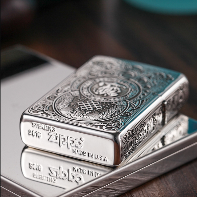 Genuine zippo lighter sterling silver Lucky Pixiu American original zppo genuine men's lettering gift collection